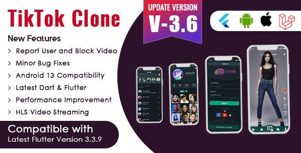 Flutter - TikTok Clone | Triller Clone & Short Video Streaming Mobile App for Android & iOS nulled