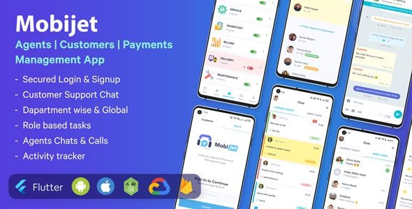 Mobijet - Agents, Customers & Payments Management App | Android & iOS Flutter app nullled