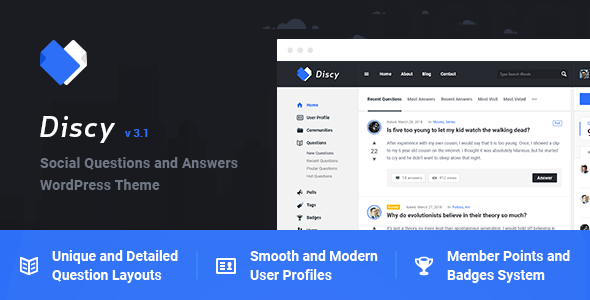 Discy - Social Questions and Answers WordPress Theme nulled